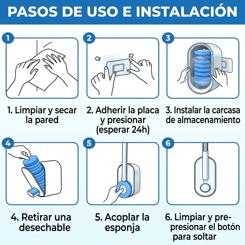 Sanix Disposable Toilet-Brush |Replaceable Cleaning Heads| Easy & Clever brush