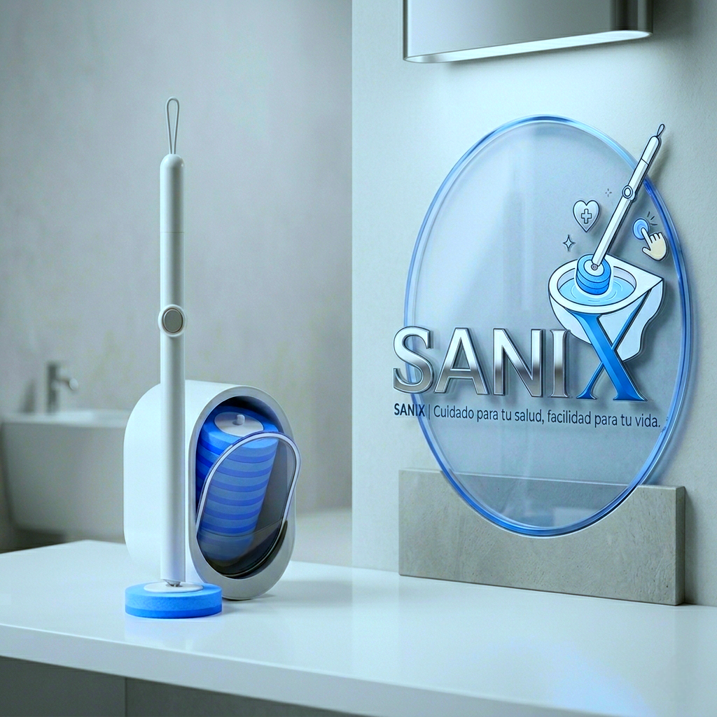 Sanix Disposable Toilet-Brush |Replaceable Cleaning Heads| Easy & Clever brush